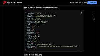 UFC Stats Scraper — Apify Actor Walkthrough