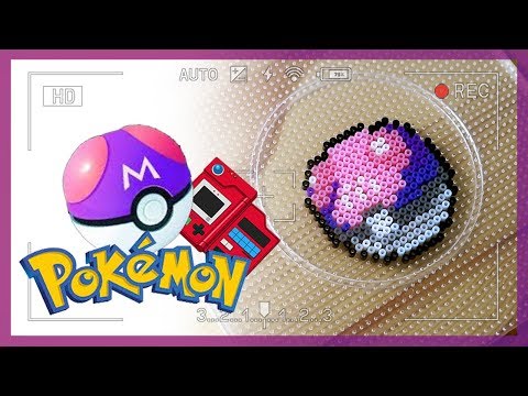 Perler beads pokemon master ball tutorial | ポケットモンスター マスターボール| 펄러비즈 아트 포켓몬 마스터볼 만들기