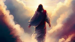 Painted Resurrected Jesus Christ Risen Walking Through Colorful Clouds On Easter 4K Christian Loop screenshot 2