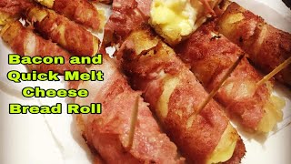 BACON and Quick Melt CHEESE BREAD ROLL | CHEESE BACON BREAD ROLL