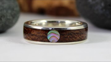 Making A Sterling Silver and Wood Ring With Abalone Inlay