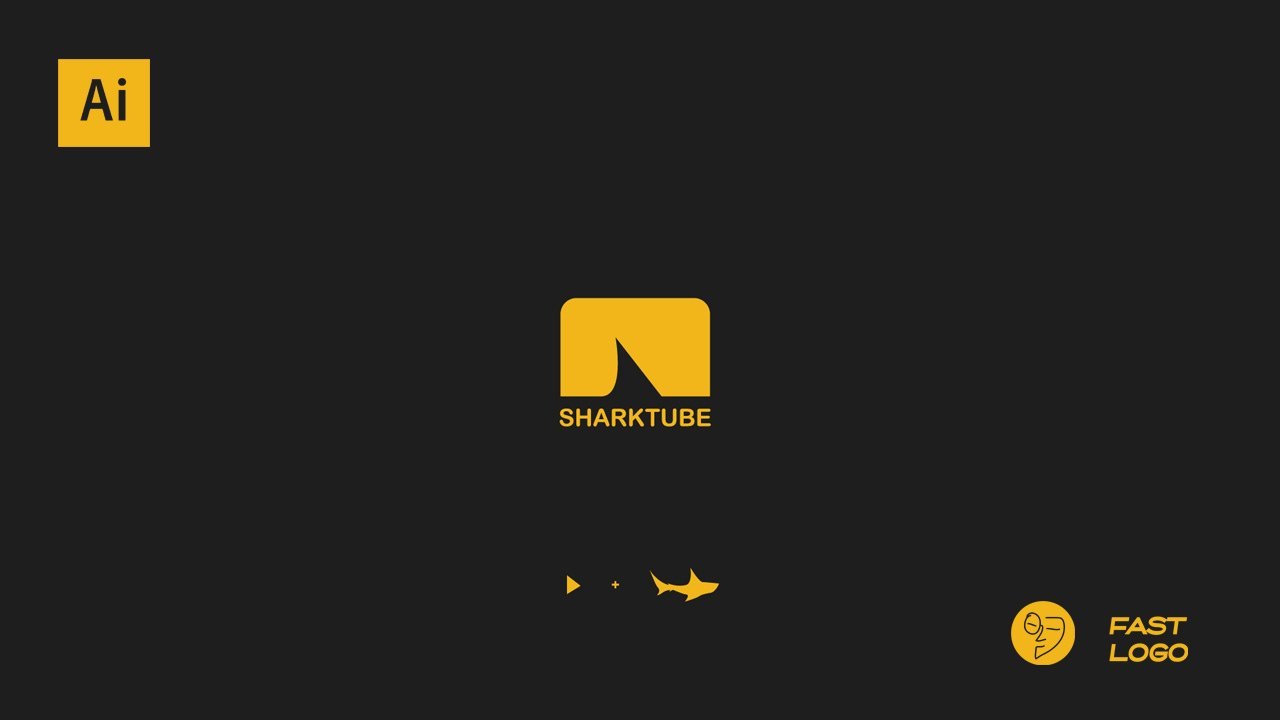 Minimalistic Logo SharkTube | Adobe Illustrator | fast logo