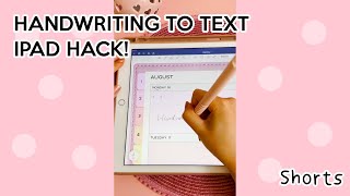 handwriting to text hack for goodnotes ipad digital planner #shorts