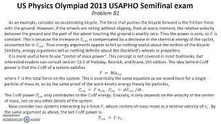 US Physics Olympiad 2013 USAPHO Semifinal  Solution problem B1 Mechanics Power Motion against wind**