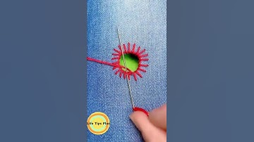 How to mend holes in clothes? Amazing Embroidery Stitches For Beginners /Guide to Sewing. #shorts