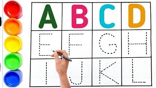 Learn ABCD A for apple with Fun Tracing &amp; Coloring for Kids 🎨✨ | Easy Alphabet सीखें!