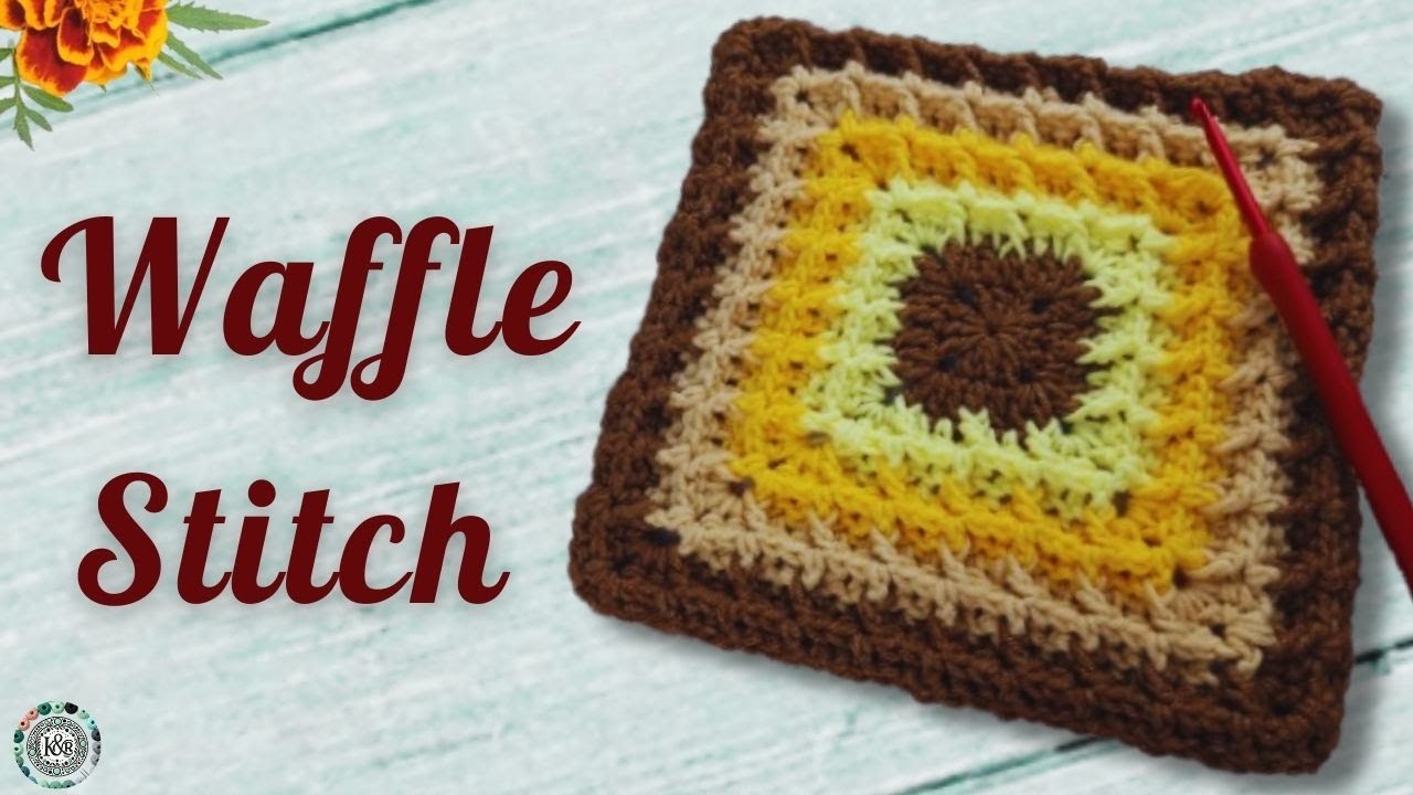 Textured Waffle Stitch Granny Square Crochet Tutorial ✨ US Terms