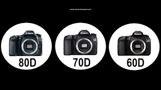 Canon 80D vs 70D vs 60D - differences and similarities