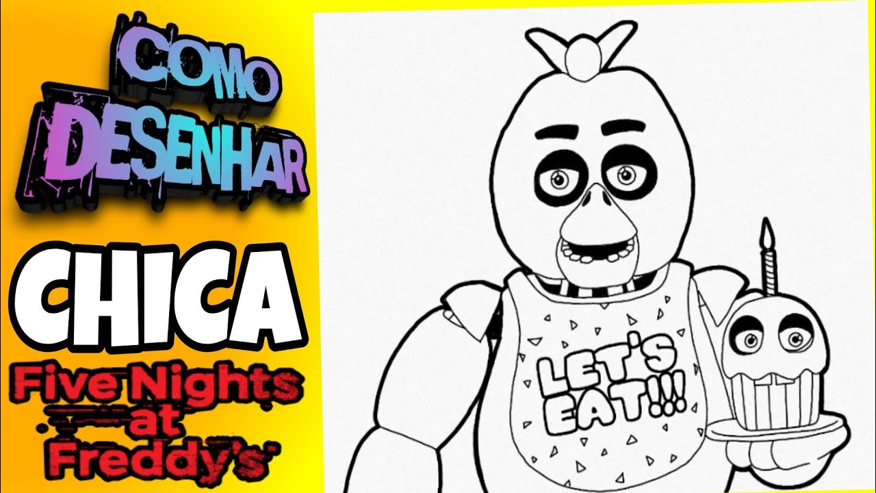 Desenhos de FNAF Chica para Colorir