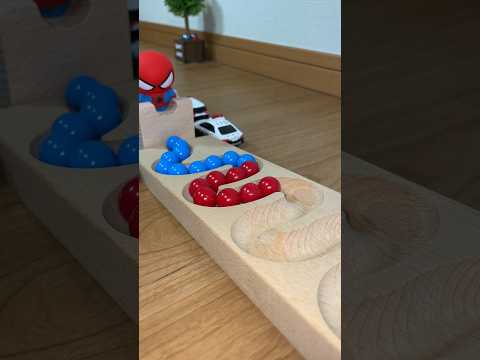 マーブルラン ASMR☆HABA ウェーブスロープ&スパイダーマン、パトカー #shorts #マーブルラン @gomarblerungo