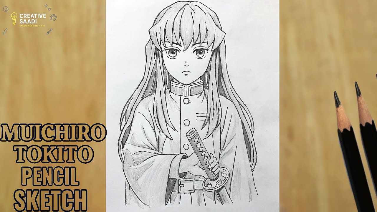 Muichiro Tokito Pencil Sketch Drawing | Mist Hashira Demon Slayer Anime Art