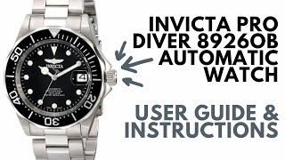 Invicta Pro Diver 8926OB Automatic Manual & Instructions | Set Time, Date, Wind, Adjust Bracelet