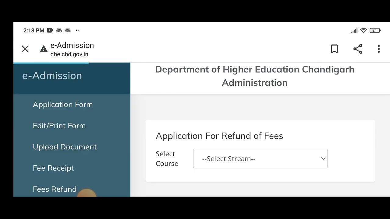 how to apply for fee refund in the college alloted fee refund from