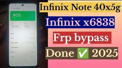 Infinix Note 40x5g frp Bypass ll infinix x6836 frp Bypass done ✅ and infinix x6838 google bypass