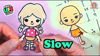(Slow) How to draw Toca Life World Paper Dolls Step by Step #paperdiy #tocaboca #howto