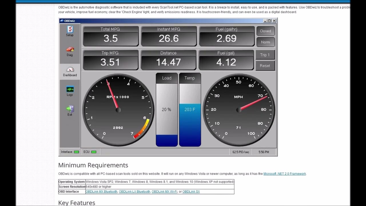 TOAD-Pro: OBD2 Car Scanner Diagnostics Software for PC