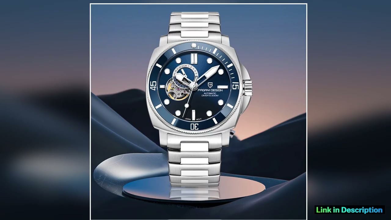 PAGANI DESIGN Men Automatic Mechanical Wristwatches Sports Stainless steel Blue Watch For Men Sapph