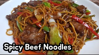 Spicy Beef Noodles Recipe / Best Noodles Recipe /Spicy Noodles Simple Recipe / stirfry beef noodles