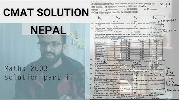 CMAT past question Nepal (with solution and explanation )//maths 2003 part 2//cmat for bba in Nepal