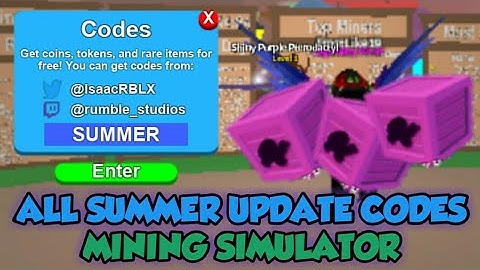 [ROBLOX] ALL SUMMER UPDATE CODES IN MINING SIMULATOR