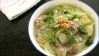 Pork Stock & Glass Noodle Soup Recipe แกงจืดวุ้นเส้น  Hot Thai Kitchen