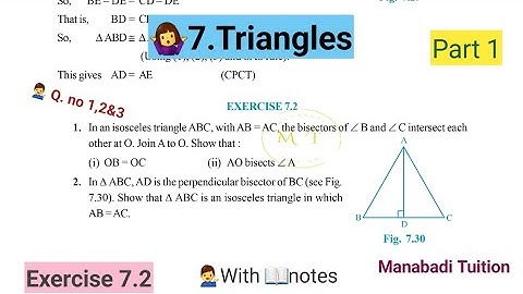 9th class maths|Chapter 7|🤷‍♀️Triangles|🙋‍♂️Exercise  7.2| Q no 1,2&3 |part 1|with notes|