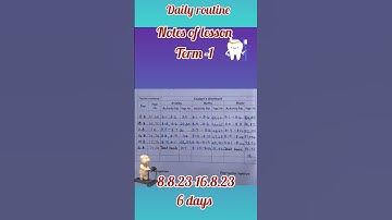 Daily routine notes of lesson, Module -8