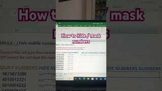 How to mask/ hide numbers in excel #accounting #accounts #exceltips #exceltips #exceltutorial