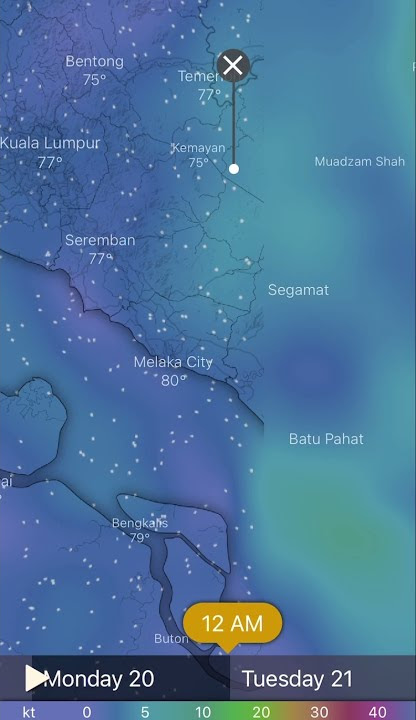 Ramalan Angin & Taburan Hujan Sehingga Malam Esok Khusus Di Lembah Klang & Semenanjung Malaysia
