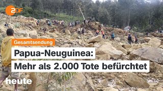 heute 19:00 Uhr 27.5.24 Erdrutsch Papua-Neuguinea, Macron in Dresden, mehr Pflegebedürftige (english