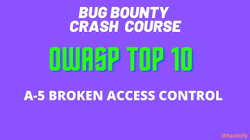 5 OWASP : BAC | Bug Bounty | Penetration Testing | Ethical Hacking for Beginners Crash Course