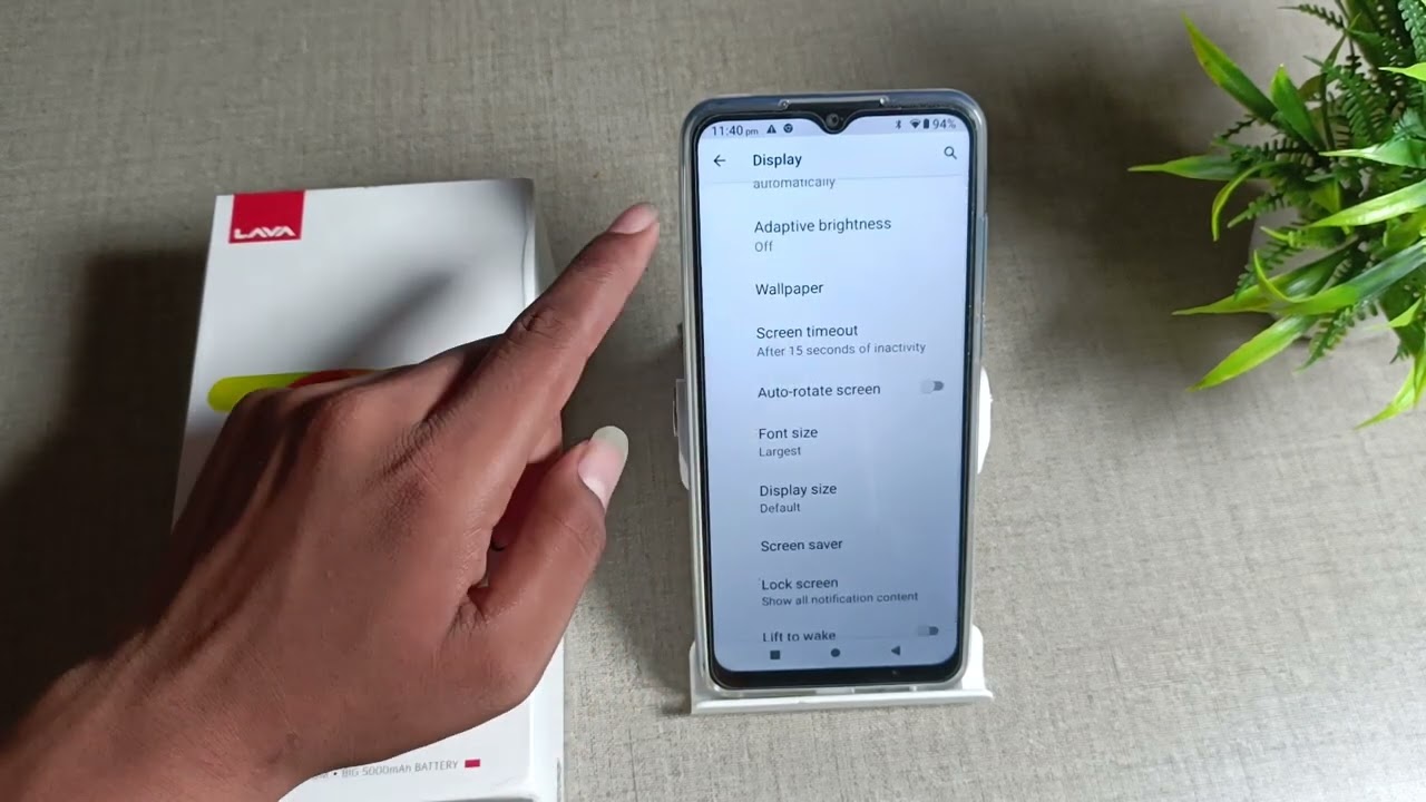 How to increase  screen time out in Lava Z 3 pro, screen mobile settings