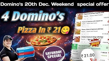 4 DOMINOS PIZZA in ₹21 में|dominos coupon code today|Domino