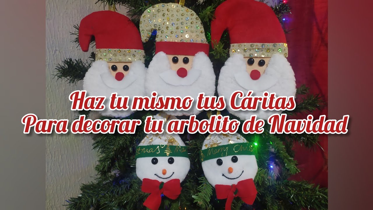 CÓMO HACER CARITAS DE PAPÁ NOEL Y DE MUÑECO DE NIEVE PASO A PASO /KAROLYS/