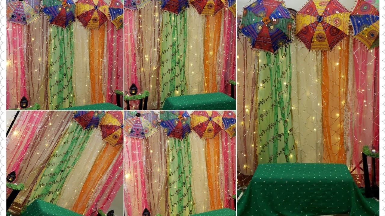 DIY|| how to create dholki/mehndi decore at home|| Dholki Ideas|| using ...