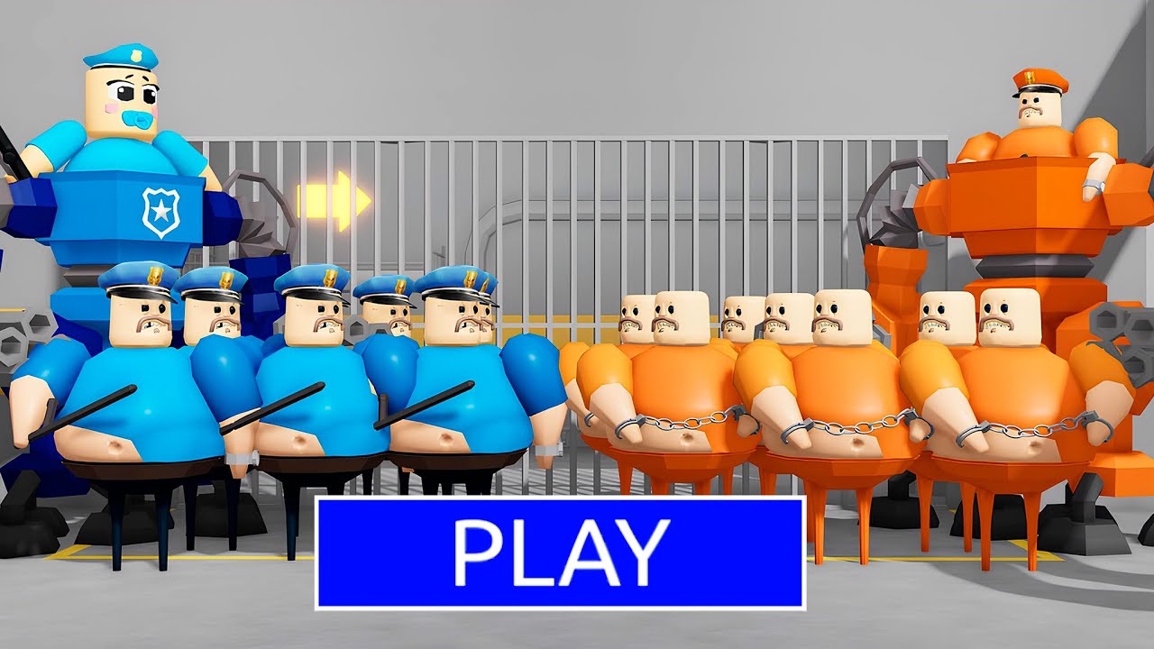 POLICE ARMY VS PRISONER ARMY in BARRY'S PRISON RUN! New Scary Obby #roblox