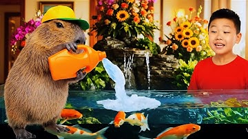 Capybara cùng anh giúp bà cho cá ăn và cái kết #capybara