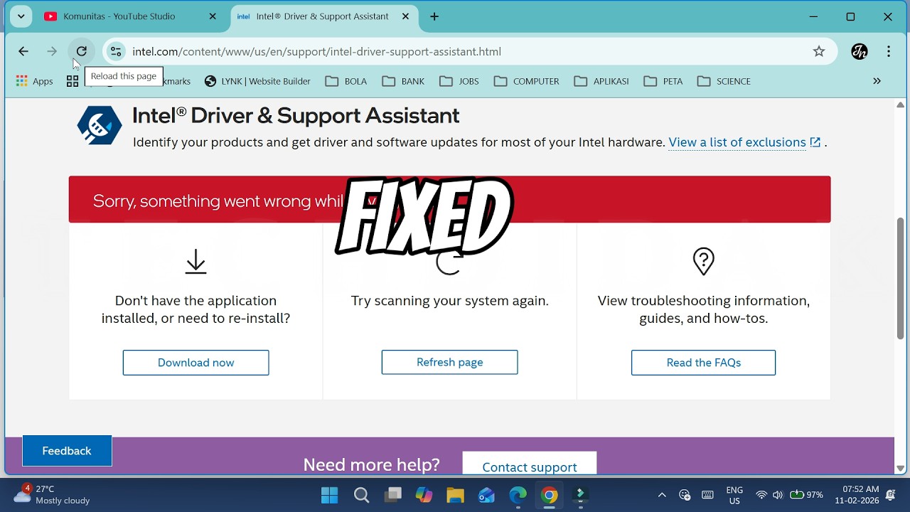 Intel Driver & Support Assitant Error FIXED PART 2 - YouTube