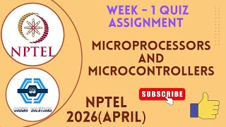 Microprocessors And Microcontrollers Week 1 Quiz Answer Solution | NPTEL 2026(April)