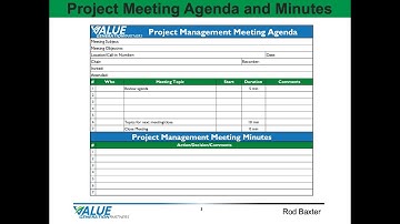 Module 8 - Managing Project Meetings with an Agenda and Minutes - Value Generation Partners