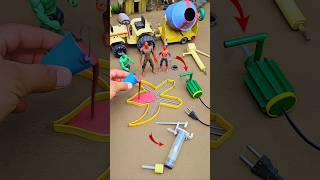 Mini handpump science project with red concrete & mixer diytractor cowfarm||video No.538 #yt #viral