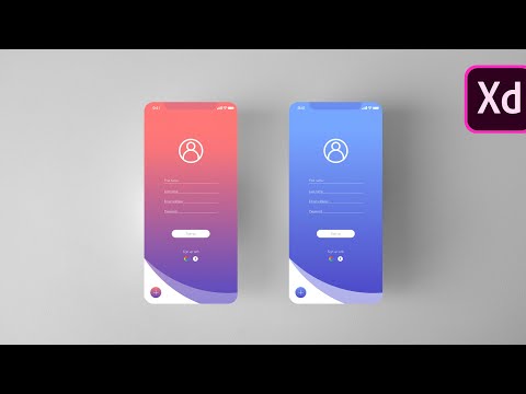 Adobe XD Tutorial | Login/Signup Page |  Basic Course of UI/UX Design