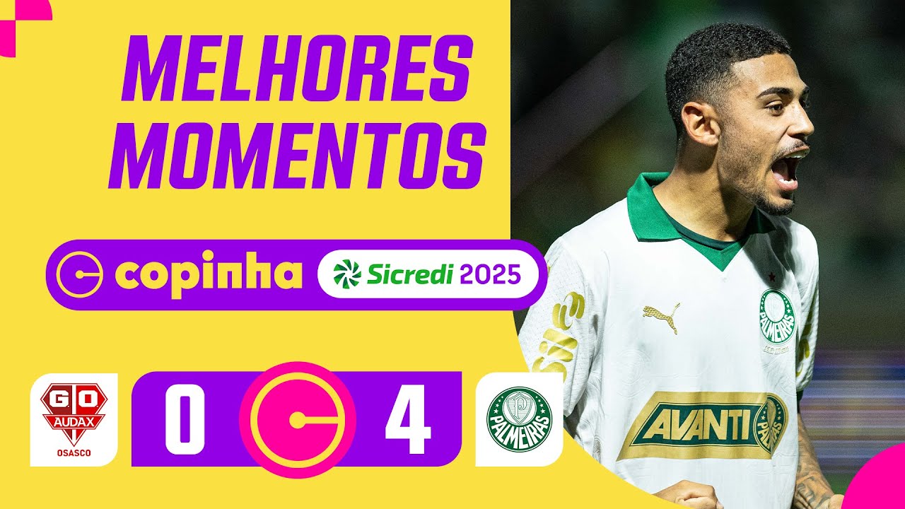 AUDAX 0 X 4 PALMEIRAS | MELHORES MOMENTOS | OITAVAS DE FINAL | COPINHA ...