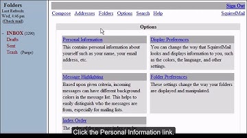 SquirrelMail - Managing your personal Information