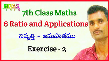 Ratio - Applications | నిష్పత్తి ఉపయోగాలు | Ex - 6.2 | 7th Class Math | Chapter - 6 | Nivas Info