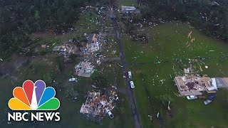 Drone Footage Shows Aerials Of Texas Tornado Destruction | NBC News NOW