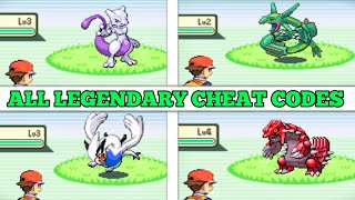 HOW TO CATCH ALL LEGENDARY POKEMON [CHEAT CODE] | POKEMON FIRE RED & LEAF GREEN 