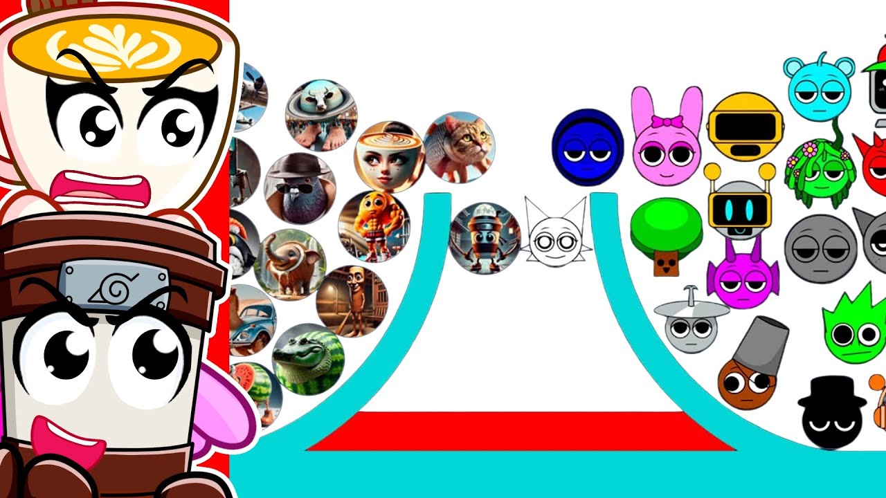 SPRUNKI vs ITALIAN BRAINROT MARBLE RACE!!!