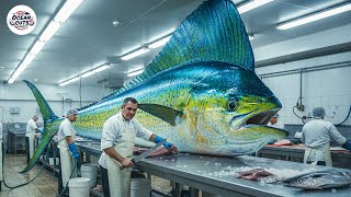 Amazing Masterful Cutting Skills - Giant Mahi Mahi | Fastest Knife Skills You've Never Seen!