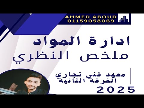 ملخص ادارة المواد النظري شعبة مؤسسات ادارة وتسويق فرقة ثانية 2025